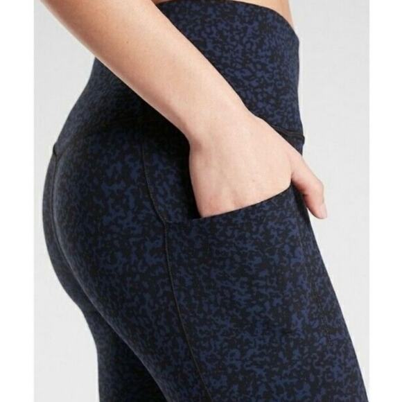 ATHLETA‎ Blue Black Salutation Stash Pocket Gravel Tight Active Leggings Size S - Picture 12 of 14